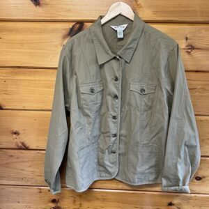 Orvis Tan 100% Cotton Long Sleeves Button Down Jacket Collared Women’s Sze 18